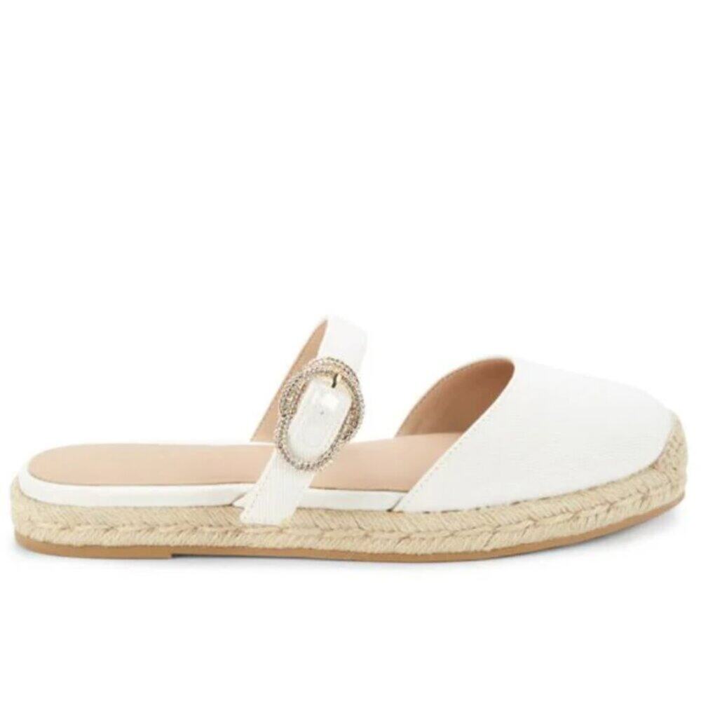 Stuart Weitzman Crystal Buckle Espadrilles Size 9